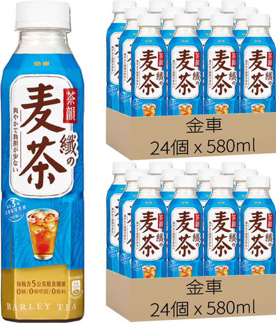 金車 茶韻 纖麥茶 無糖, 48個, 580ml