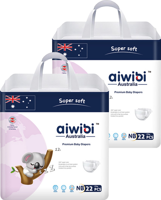 aiwibi 愛薇彼 零觸感瞬吸黏貼型尿布 5kg以下, NB, 44片