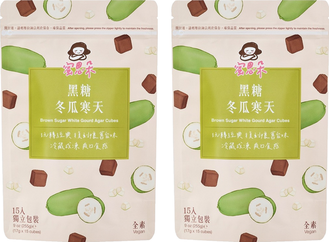蜜思朵 NEW!黑糖冬瓜寒天, 15顆, 17g, 2包
