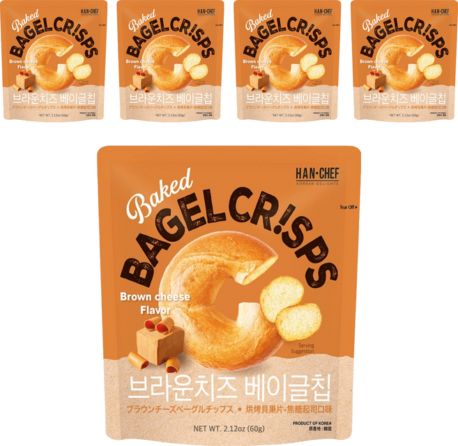 HAN CHEF 烘烤貝果片 焦糖起司, 60g, 5個
