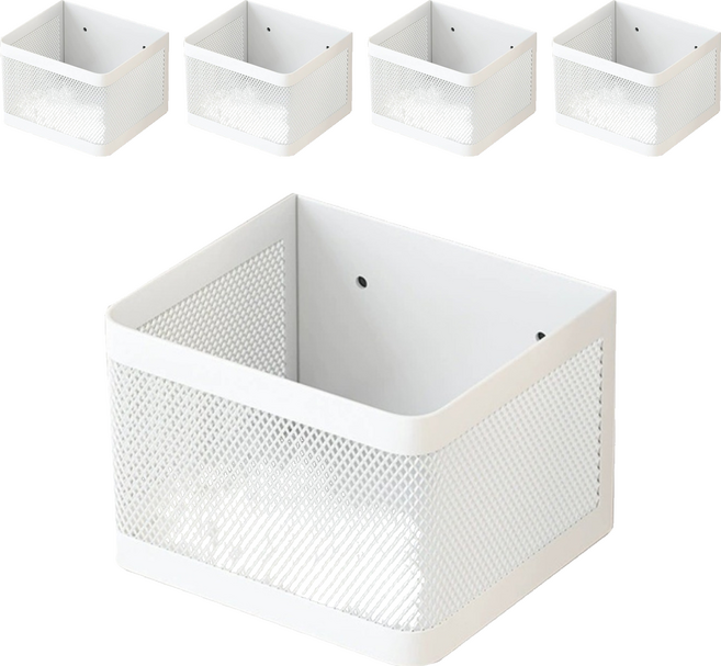 磁吸收納盒 小號, 5個, 白色