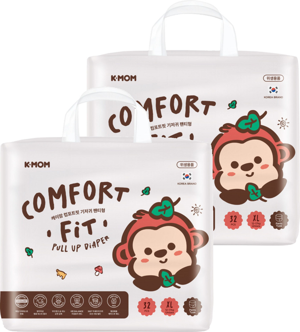 MOTHER-K COMFORT FIT 雲柔鎖水玩睡褲 褲型 12~17kg, XL, 64片
