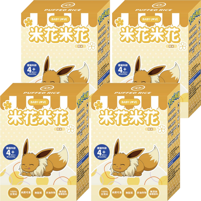 PoKeMoN 寶可夢 米花米花 糙米 SC-115, 40g, 4個