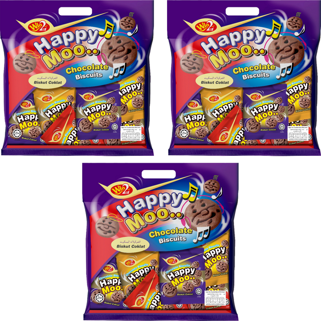 HappyMoo 笑臉餅乾 可可風味, 120g, 3袋