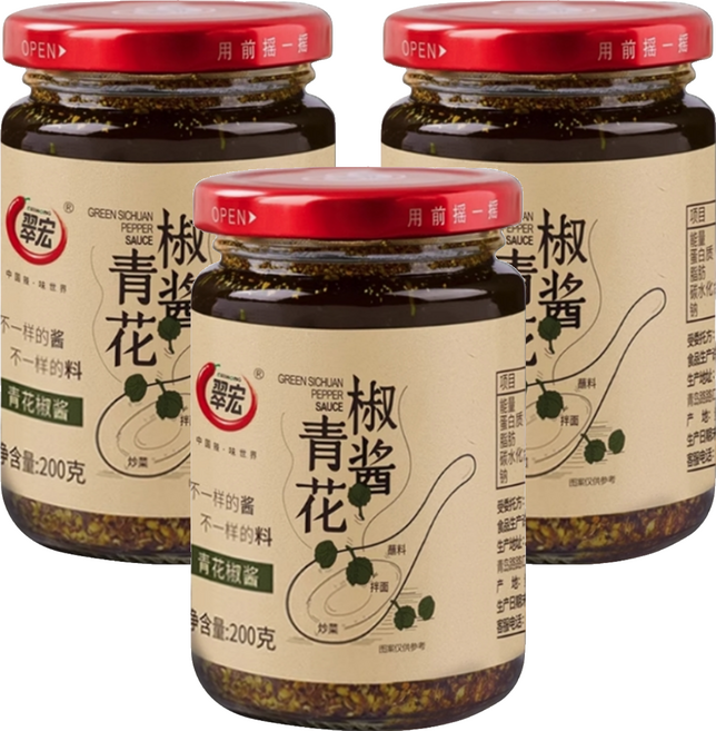 翠宏 青花椒醬, 200g, 3個