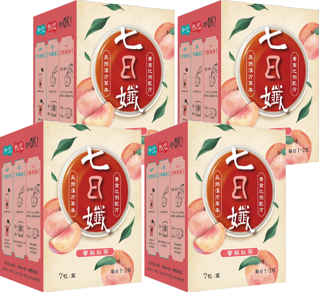 Dr.C Biotech 家家生醫 七日孅 蜜桃紅茶 7個裝, 4g, 4個