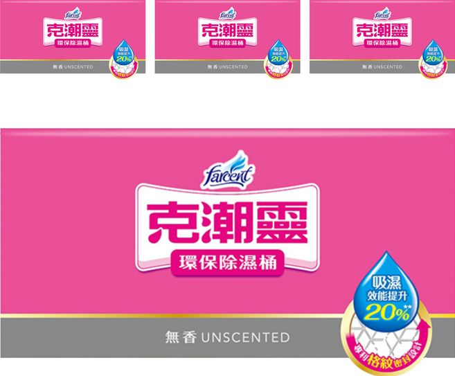 farcent 花仙子 克潮靈環保除濕桶 無香, 4個, 350g