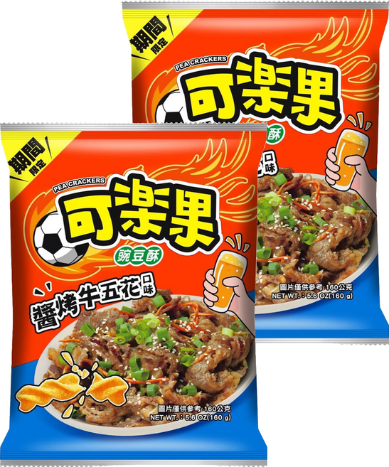 可樂果 醬烤牛五花口味, 160g, 2個
