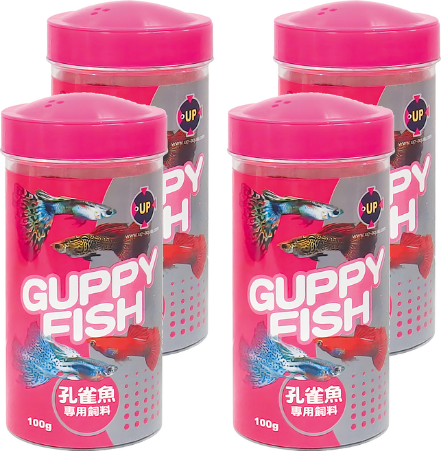 UP AQUA 雅柏 孔雀魚專用飼料 E-228-100, 100g, 4罐