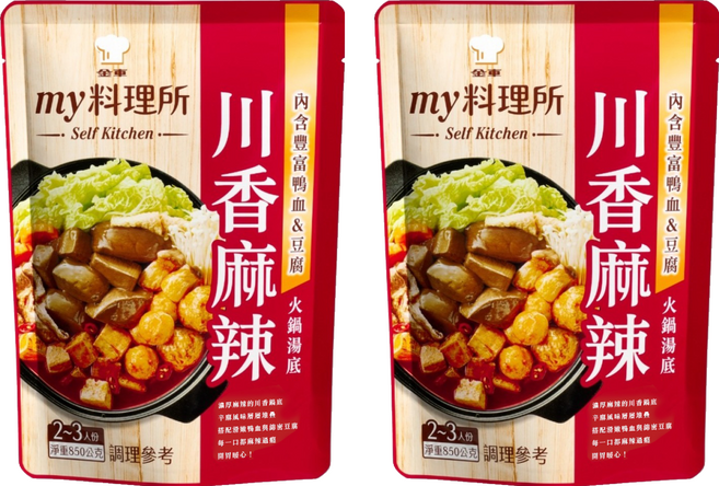金車 my 料理所 川香麻辣火鍋湯底, 850g, 2包