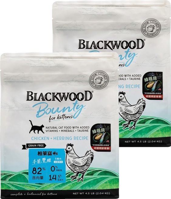BLACKWOOD 幼貓專用 棒吉 本能覺醒, 2包, 2.04kg, 3種放養鮮肉 + 2種嚴選鮮魚