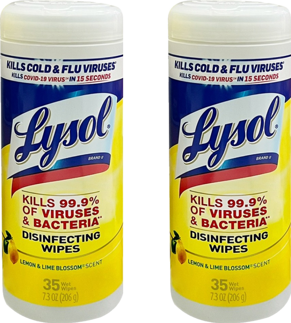 Lysol 來舒 清潔擦拭濕紙巾 清香檸檬, 206g, 1入, 2個