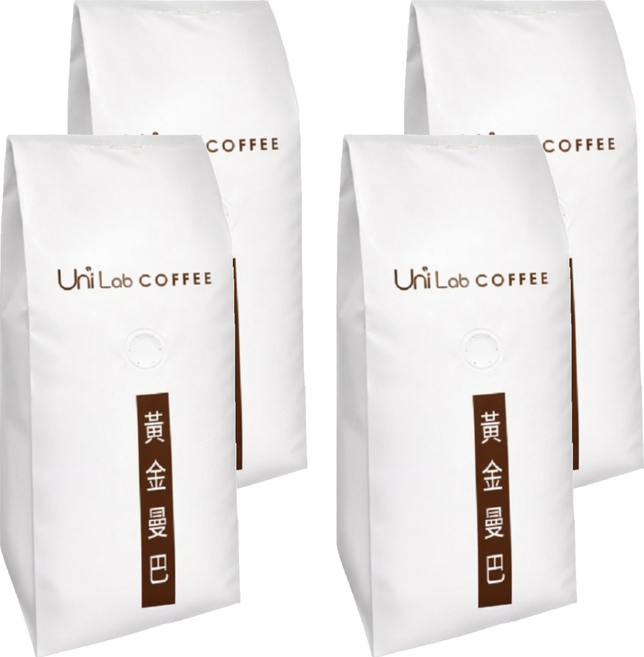 Uni Lab COFFEE 黃金曼巴咖啡豆, 450g, 4個, 全豆咖啡（未研磨）