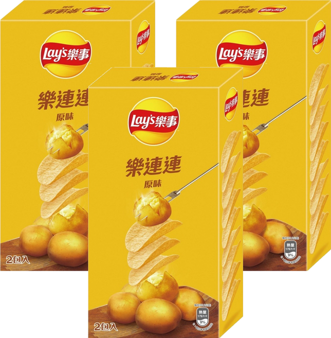 Lay's 樂事 經濟包原味洋芋片, 166g, 3個