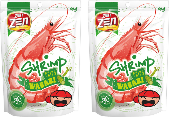 ZEn ZEn 吉珍 大馬讚讚來蝦片 山葵味, 70g, 2個