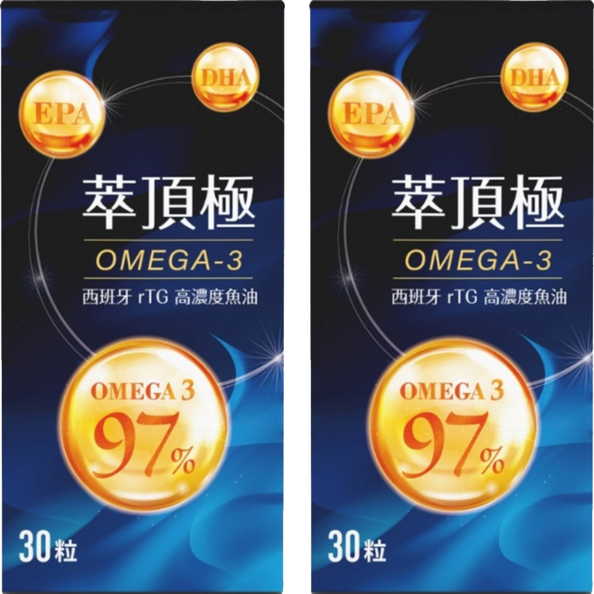 橙姑娘 萃頂極 Omega-3 西班牙深海魚油 97%, 30顆, 2組