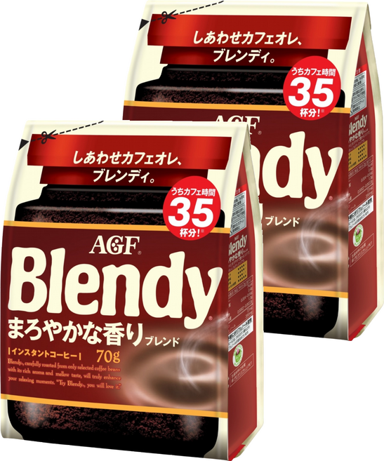 AGF Blendy 柔香即溶咖啡補充包, 70g, 2個, 1個裝