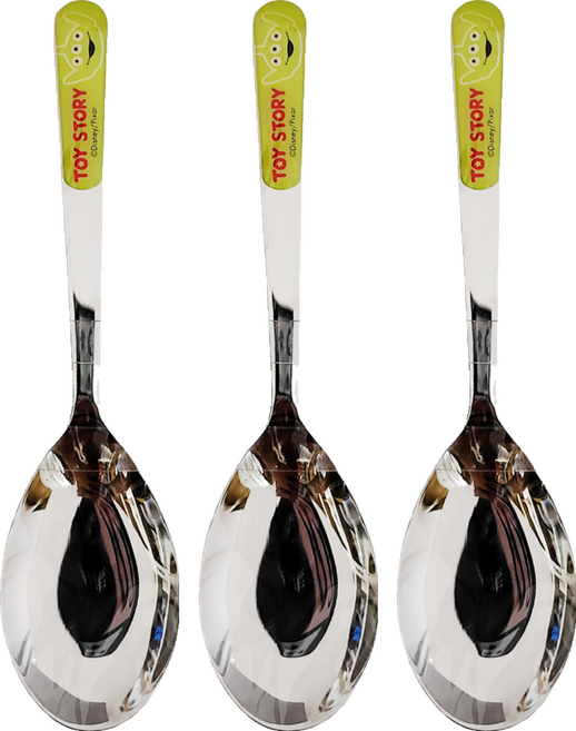 TOY STORY 玩具總動員 可愛不鏽鋼湯匙, 玩具總動員三眼怪 綠色, 3支