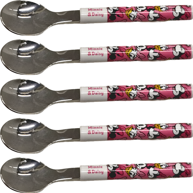 DAISO JAPAN 湯匙 13.5 x 2.8cm, 米妮&黛西 粉紅色, 5支