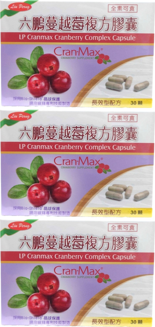 LIU PERNG 六鵬 蔓越莓複方膠囊, 3個, 30顆