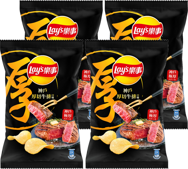 Lay's 樂事 神戶厚切牛排口味洋芋片, 85g, 4包