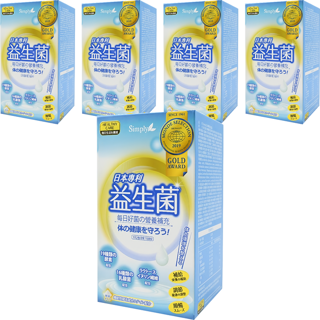 Simply 新普利 益生菌, 30包, 60g, 5盒