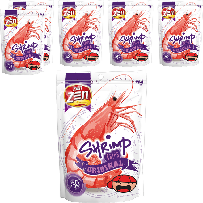 ZEn ZEn 吉珍 大馬讚讚來蝦片 原味, 70g, 6個