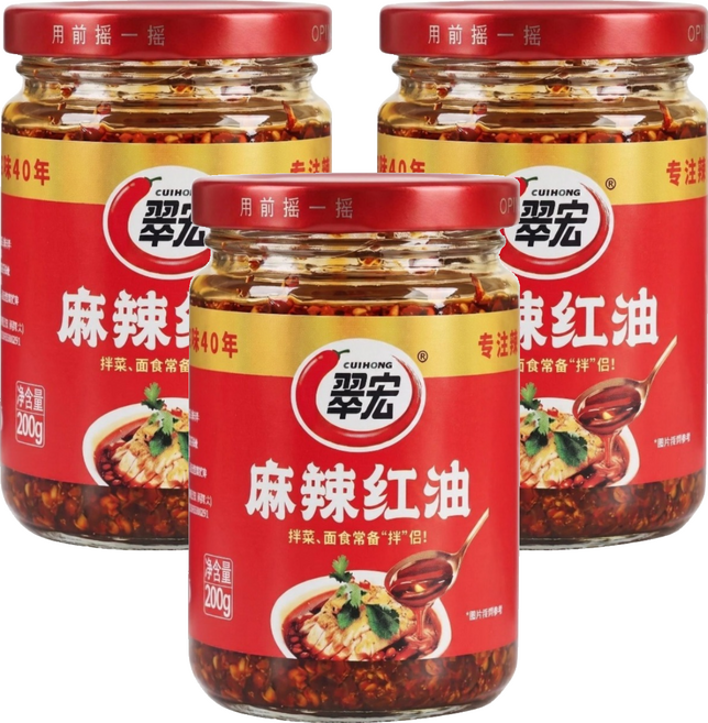 翠宏 麻辣紅油, 200g, 3個