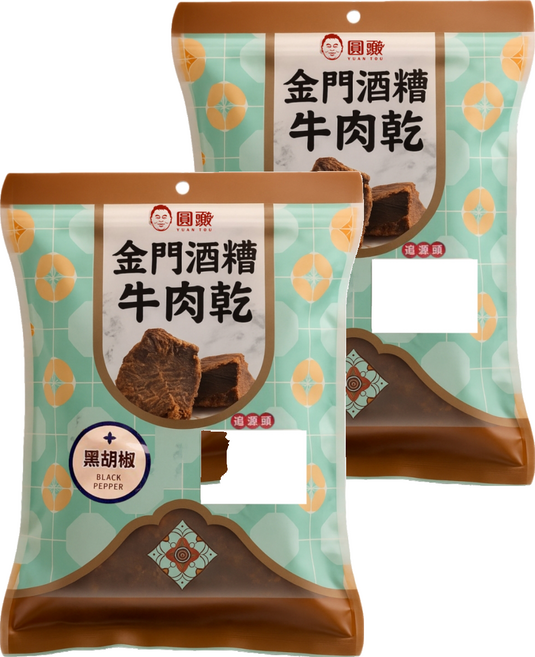 圓頭 金門酒糟牛肉乾 黑胡椒, 120g, 2個