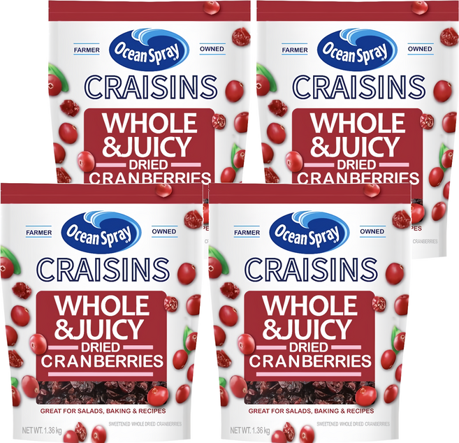 Ocean Spray 優鮮沛 全果蔓越莓乾, 1.36kg, 4包