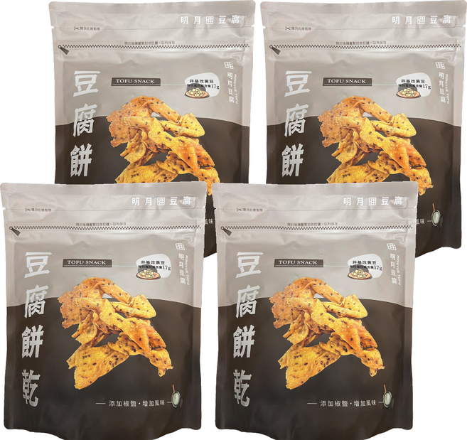 明月豆腐 豆腐餅乾 椒鹽口味, 150g, 4個