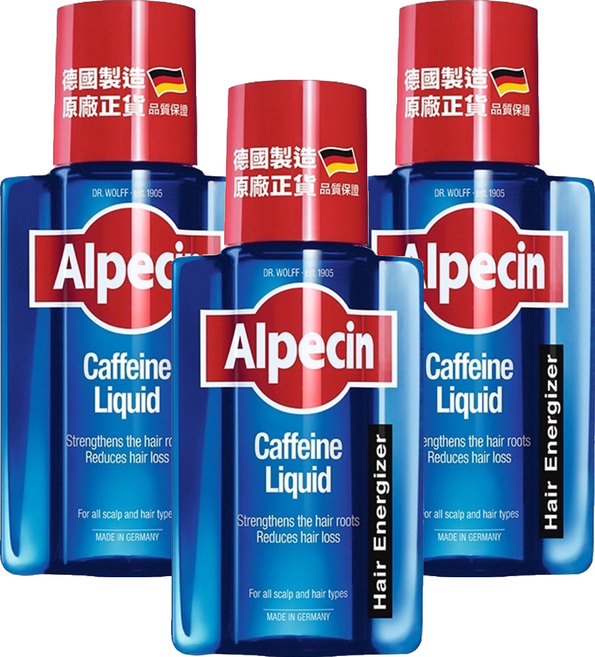 Alpecin 台灣公司貨 咖啡因頭髮液, 3件, 200ml