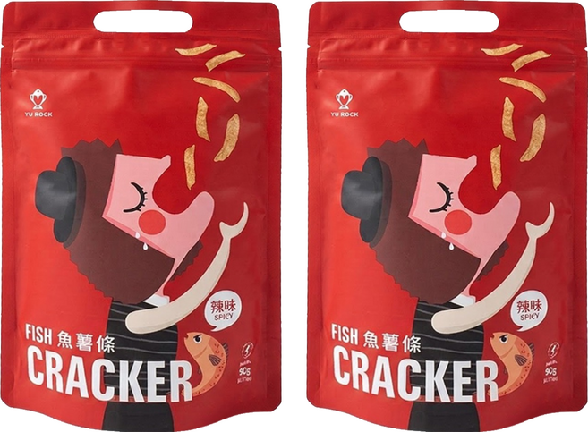 YU ROCK 魚薯條 辣味, 90g, 2個