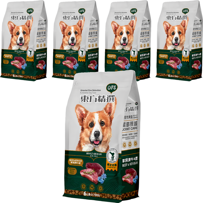 Oriental Fine Selection 東方精選 成犬/老犬機能性狗食, 關節照護, 2.72kg, 5袋