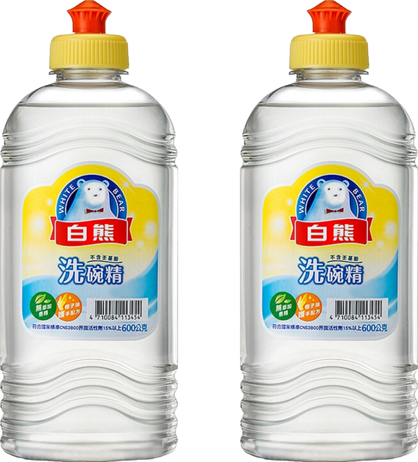 白熊 洗碗精, 600g, 2瓶