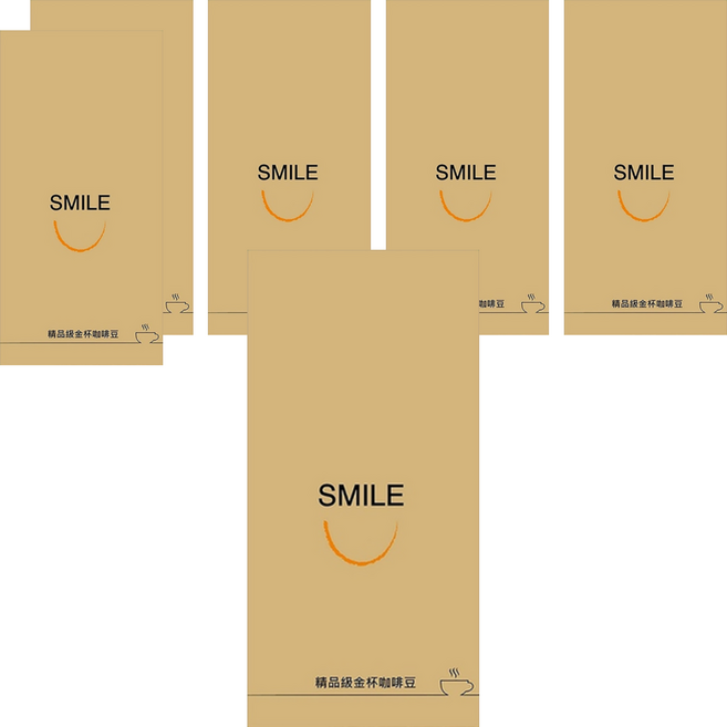smile coffee 微笑咖啡 精品級金杯咖啡豆 典藏金杯 淺焙, 咖啡豆(無研磨), 450g, 6包