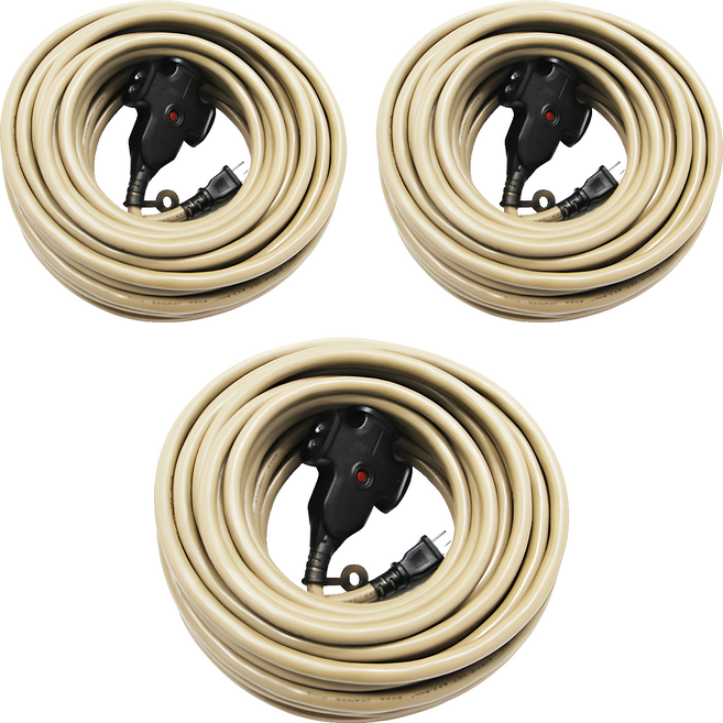 ADAMOUTDOOR 戶外動力線 ADPW-EC10M(S), 沙色, 3條, 10m