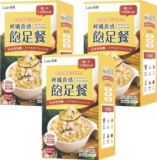 Laler 菈樂 輕孅食感飽足餐 玉米香香雞 6包, 270g, 3盒