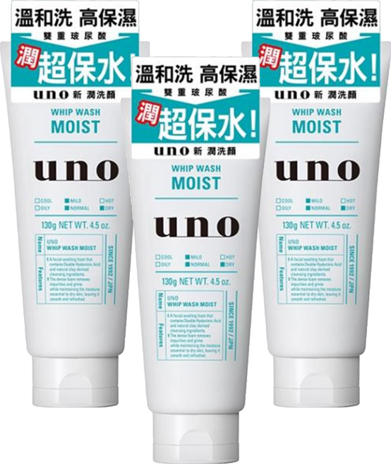 uno 新潤洗顏, 130g, 3個