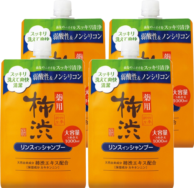 四季應時 柿 洗髮精, 1L, 4包