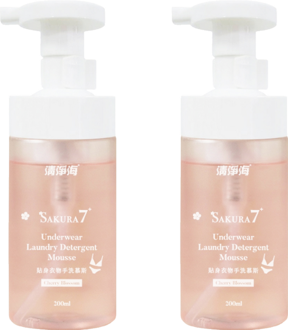 清淨海 櫻花7+ 貼身衣物抗菌手洗慕斯, 200ml, 1入, 2個