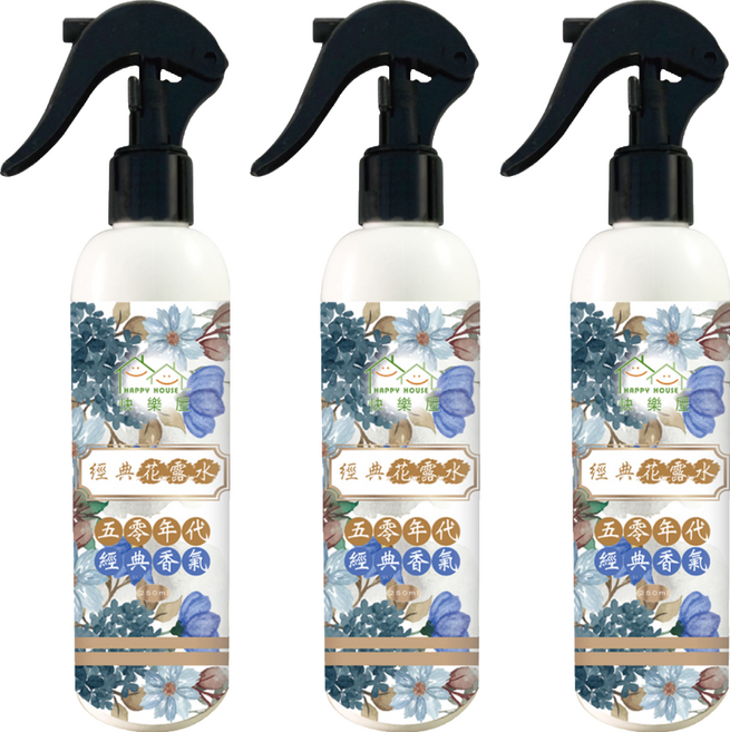 HAPPY HOUSE 快樂屋 經典花露水香氛噴霧, 3個, 250ml