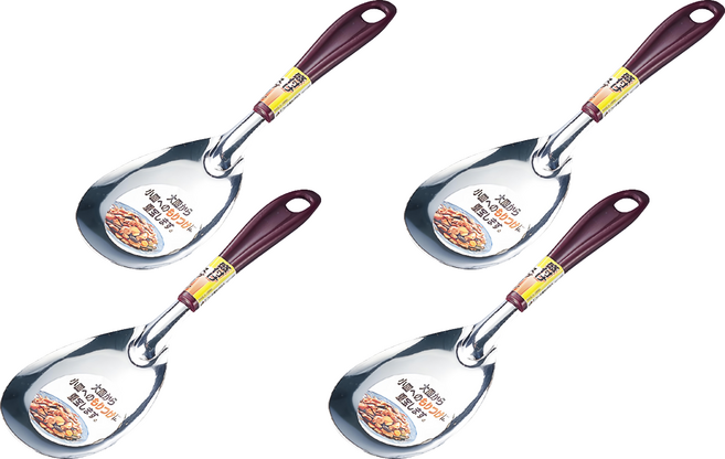 ECHO 不鏽鋼紫柄湯匙, 4支, 湯匙