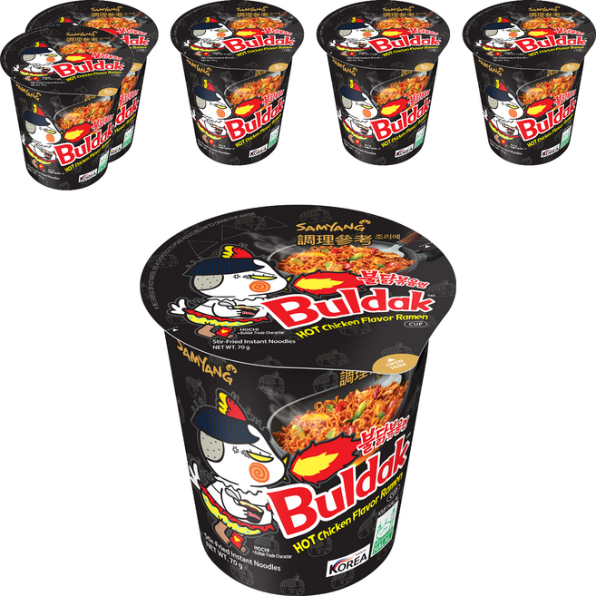 Buldak Ramen 三養火辣雞肉風味鐵板炒麵杯裝 70g, 6個