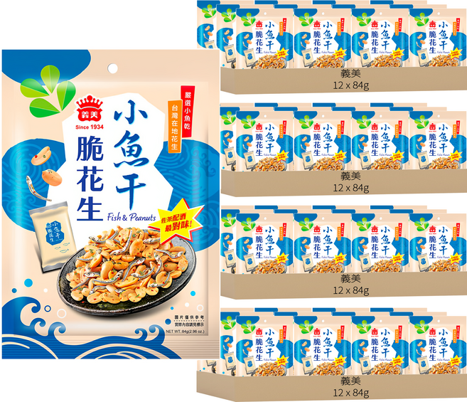 義美 小魚干脆花生, 84g, 48袋