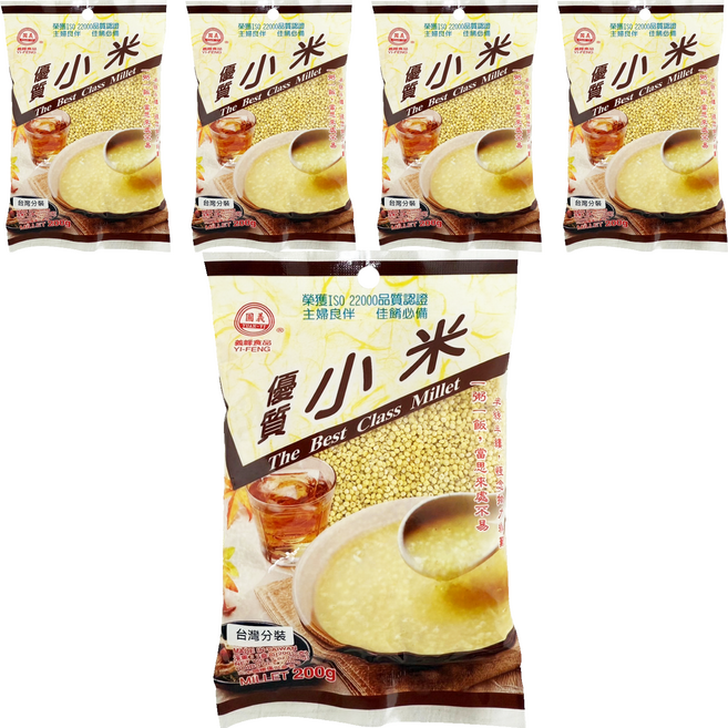 義峰食品 小米, 200g, 5個