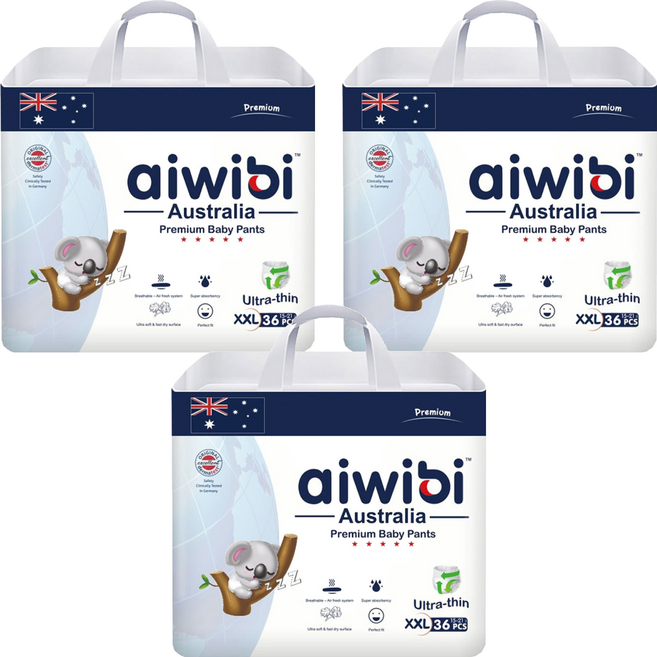 aiwibi 愛薇彼 零觸感瞬吸褲型紙尿褲, XXL, 108片