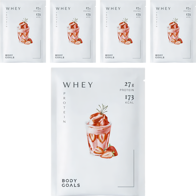 BODY GOALS 多效乳清蛋白飲Pro 隨手包 草莓牛奶, 5個, 40g