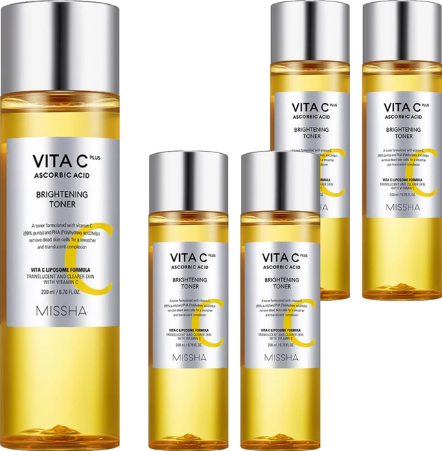 MISSHA 維他命C PLUS 亮白爽膚水, 200ml, 5瓶