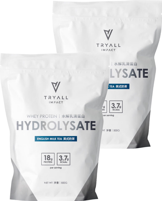 TRYALL Impact 水解乳清蛋白 英式奶茶, 500g, 2個